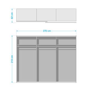 Zweefdeurkast Tampa Eikenhoutlook Artisan/Antracietkleurig - Breedte: 270 cm