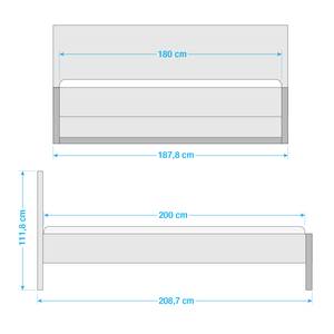 Bedframe Tampa Eikenhoutlook Artisan/Antracietkleurig - 180 x 200cm