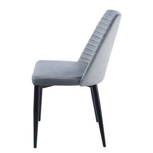 Chaises capitonnées Nanutarra - Lot de 2 Velours / Acier enduit par poudrage - Gris