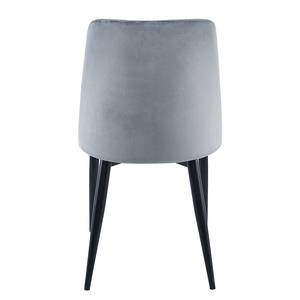 Chaises capitonnées Nanutarra - Lot de 2 Velours / Acier enduit par poudrage - Gris