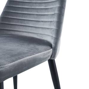 Chaises capitonnées Nanutarra - Lot de 2 Velours / Acier enduit par poudrage - Gris