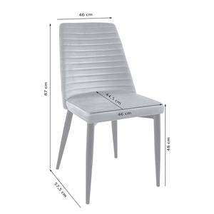 Chaises capitonnées Nanutarra - Lot de 2 Velours / Acier enduit par poudrage - Gris