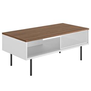 Tavolino da salotto Radio Impiallacciato in vero legno - Bianco / Noce