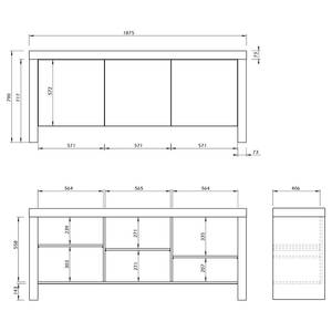 Dressoir Kobe II zwart/betonnen look