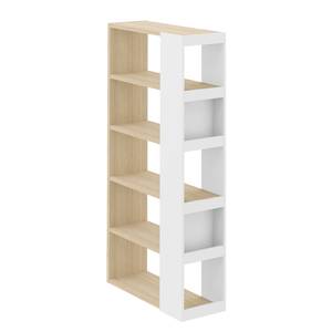 Étagère Ella Placage en bois véritable - Blanc / Chêne