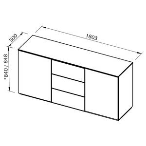 Sideboard Join VIII Weiß / Nussbaum