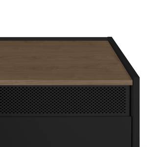 Tv-meubel Radio fineer van echt hout - Zwart/Walnoothouten