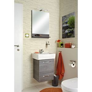 Salle de bain Quickset 328 II (3 élém.) Avec éclairage inclus - Blanc / Imitation graphite structuré