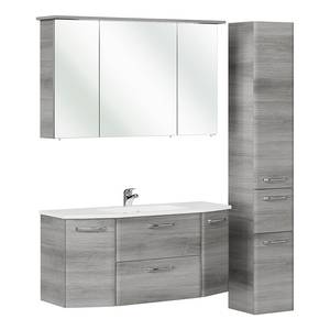 Salle de bain Quickset 328 III (3 élém.) Avec éclairage inclus - Blanc / Imitation graphite structuré