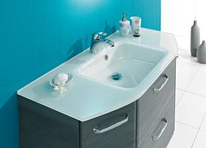 Salle de bain Quickset 328 X (5 élém.) Avec éclairage inclus - Blanc / Imitation graphite structuré