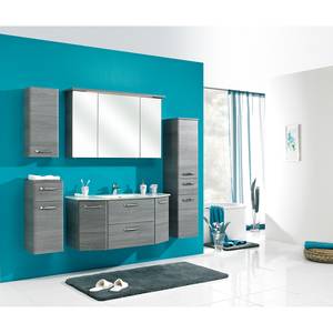 Salle de bain Quickset 328 VIII (4 él.) Avec éclairage inclus - Blanc / Imitation graphite structuré