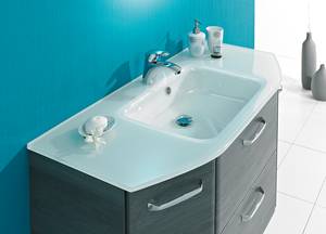 Salle de bain Quickset 328 VIII (4 él.) Avec éclairage inclus - Blanc / Imitation graphite structuré