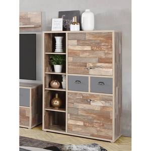 Credenza Hosh Effetto legno di recupero / Grigio opaco