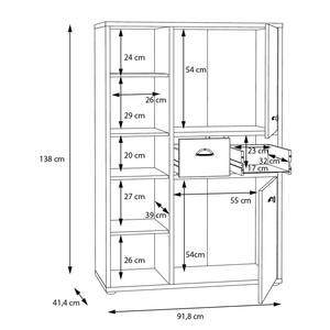 Credenza Hosh Effetto legno di recupero / Grigio opaco