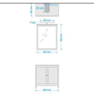 Badezimmerset Quickset 928 I (2-teilig) Weiß - Mit Beleuchtung