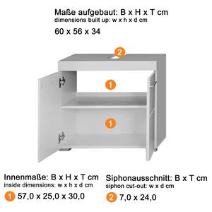 Badezimmerset Amanda V (5-teilig) Grau - Holzwerkstoff - 163 x 190 x 34 cm