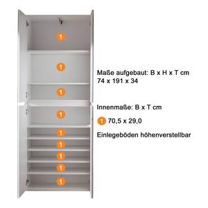 Garderobenschrank Mirror Weiß - Breite: 148 cm