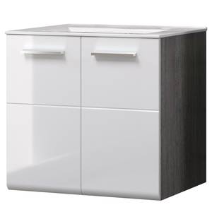 Meuble sous vasque Riva Argent cendré / Blanc