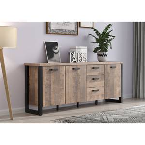 Sideboard Emile Eiche Tabak Dekor / Schwarz