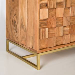 Tv-meubel BOGA massief acaciahout/ijzer - acaciahout/goudkleurig