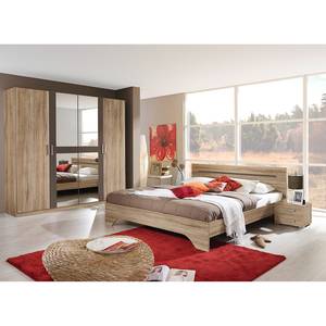 Set per camera da letto Rubi I (4) Quercia Arredamento Sonoma / Tortora Lucido - 180 x 200cm