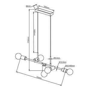 Hanglamp Skylab ijzer - 5 lichtbronnen