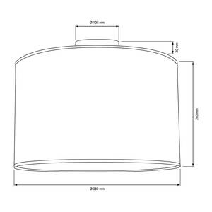 Plafondlamp Esher textielmix / staal - 1 lichtbron - Wit