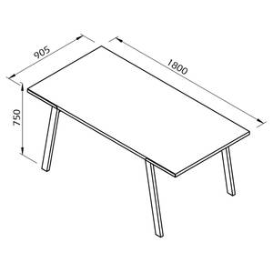 Table Drift Chêne clair - 200 x 100 cm