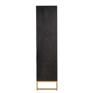 Highboard Bursa massief mangohout - zwart/goudkleurig