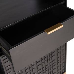 Highboard Bursa Mango massiv - Schwarz / Gold