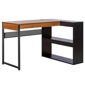 Bureau d’angle Zande Imitation noyer arbre / Noir