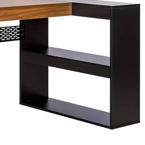 Bureau d’angle Zande Imitation noyer arbre / Noir