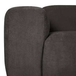 Hoekbank Lordelo 3-zits + chaise longue Corduroy Licia: Antracietkleurig - Longchair vooraanzicht rechts