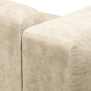 Ecksofa Lordelo 3-Sitzer mit Longchair Cordstoff Licia: Beige - Longchair davorstehend rechts