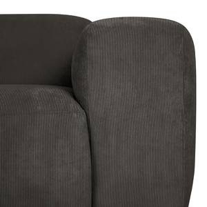 Hoekbank Lordelo 3-zits + chaise longue Corduroy Licia: Antracietkleurig - Longchair vooraanzicht links