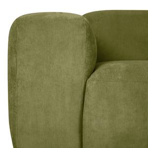 Canapé d’angle 2 places Lordelo Velours côtelé Licia: Vert pâle - Méridienne courte à droite (vue de face)