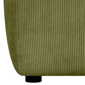 Ecksofa Lordelo 1,5-Sitzer mit Longchair Cordstoff Licia: Lindgrün - Longchair davorstehend rechts