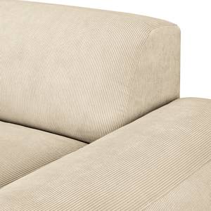 Divano angolare con penisola Lordelo Velluto a coste Licia: beige - Longchair preimpostata a destra