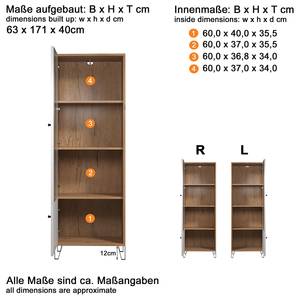 Vitrine Touch Weiß / Eiche Artisan Dekor