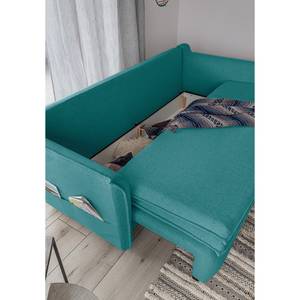 Slaapbank BIANDO Geweven stof Neli: Turquoise