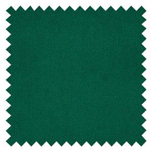 Canapé panoramique Sagata Velours Krysia: Vert émeraude - Méridienne courte à gauche / longue à droite (vue de face) - Fonction couchage - Coffre de lit