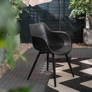 Chaises de jardin Pero - Lot de 2 Aluminium / Polypropylène - Noir