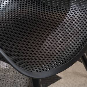 Gartenstuhl Pero aus Kunststoff 2er-Set Stahl / Polypropylen - Schwarz