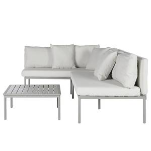 Set di mobili da esterno Milla Alluminio / Tessuto - Bianco crema