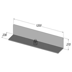 Wandplank Nadryria hoogglans wit - Breedte: 120 cm