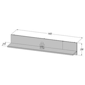 Wandboard Tooma Hochglanz Schwarz / Walnuss Dekor