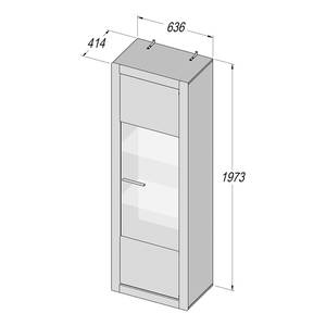 Staande vitrinekast Mistigri incl. verlichting - hoogglans wit/mat wit