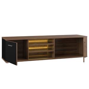 Meuble TV Tooma Noir - Marron - Bois manufacturé - 159 x 42 x 41 cm