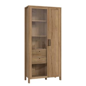 Credenza con vetrina Zarina Effetto rovere