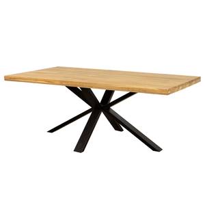 Table Arcon Chêne massif / Fer - Chêne / Noir - 100 x 180 cm